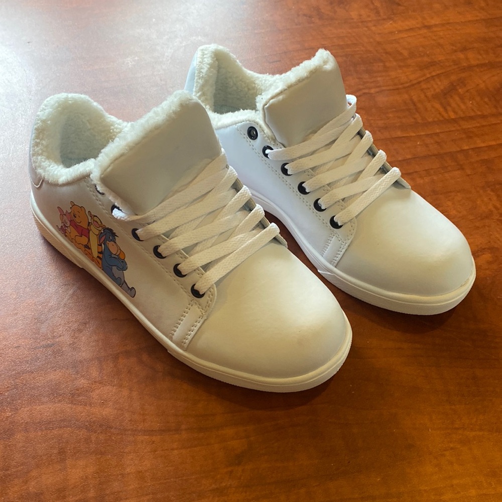 White Winnie-the-Pooh Plush-Lined Sneakers